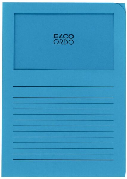 Organisationsmappe Ordo classico, DIN A4, Sichtfenster 180 x 100 mm, liniert, 220 x 310 mm, 100 Stück, intensivblau
