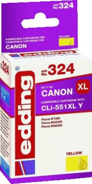 edding Tinte 324, ersetzt Canon CLI-551XL, 13 ml, gelb
