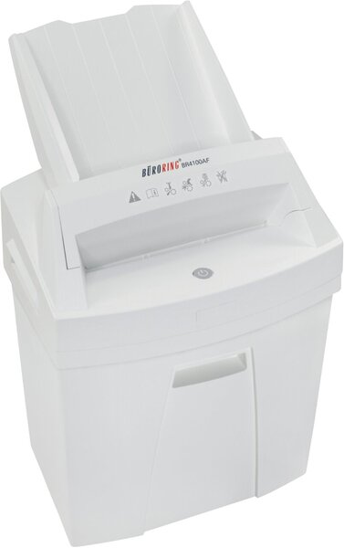 Aktenvernichter BR4100AF, 4 x 25 mm Partikelschnitt, Sicherheitsstufe P-4, Leistung 5-6 Blatt, automatischer Papiereinzug bis 100 Blatt, Auffangbehälter 25 Liter
