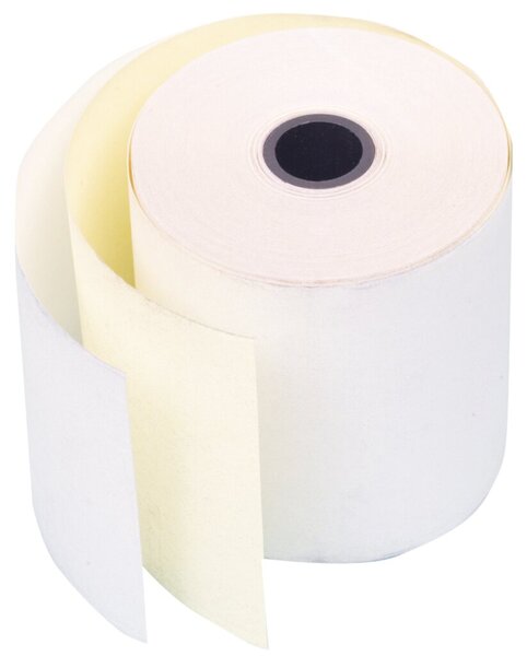 Thermorolle, 57 mm x 16 m (Ø 53 mm) für EC-Cash, 2-fach, selbstdurchschreibend, weiß/gelb, 5 Rollen