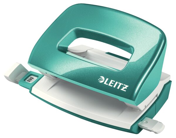 Locher WOW Mini NeXXt eisblau, Stanzleistung: 10 Blatt, mit Anschlagschiene