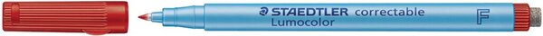 Folienstift Lumocolor® correctable, Strichstärke F - 0,6 mm, non-permanent/wasserlöslich, nachfüllbar, rot