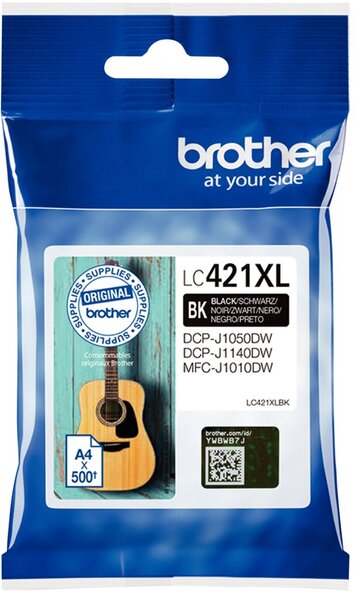 Tintenpatrone LC-421XL-BK, für Brother Drucker, ca. 500 Seiten, schwarz