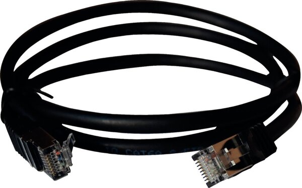 Patchkabel CAT 6A S/FTP, 1 m, schwarz