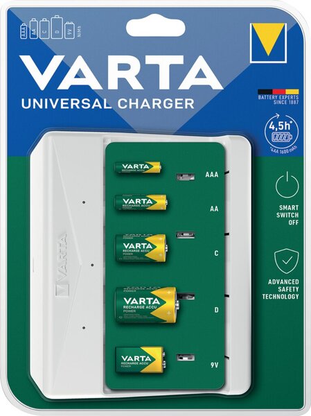 Akku NiMH Ladegerät Universal Charger, 4+1 Ladeplätze, unterstützt AAA/AA/C/D/E