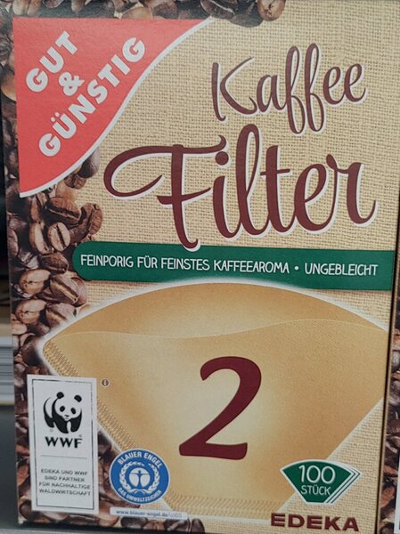 Filtertüten #2, braun, ungebleicht, praktische Öffnungshilfe, 100er Pack