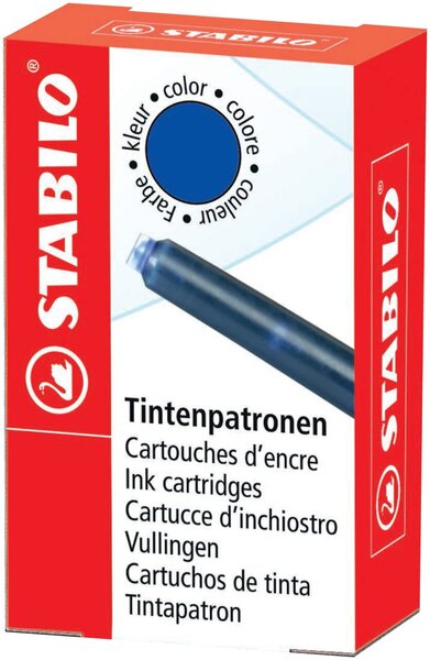 Tintenpatrone für Füller, Schachtel, blau, löschbar, 6 Stück