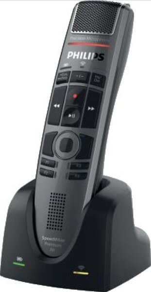 Digitales Diktiergerät Pocket Memo SMP4000/00, kabelloses Diktieren, herausragende Aufnahmeergebnisse, bis 32GB SD/SDHC Speicherkarte, Li-Polymer-Akku, Dockingstation, integrierter Bewegungssensor, Bedienung per Schiebeschalter oder Drucktasten