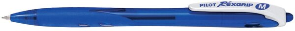 Kugelschreiber Réxgrip, Schaft blau, Kunststoff, Mine M - 0,4 mm, blau