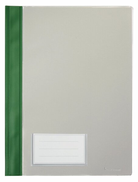 Schnellhefter, DIN A4, Einsteckfach, transparenter Deckel, PVC-Folie, 230 x 315 mm, grün