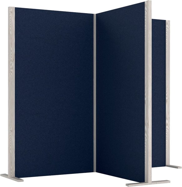 Akustik-Trennwand Wood Serie, Cube, 4 Wände, 1 Quadratsäule, 4 Standsäule, flammhemmend, (H x B x L) 1800 x 2100 x 2100 mm, grau