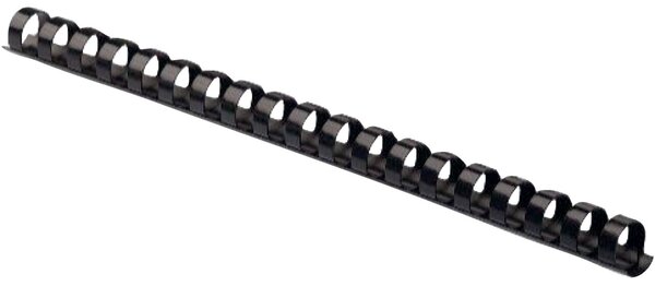 Plastikbinderücken 10 mm, für 41 - 55 Blatt, schwarz, US-Teilung 21 Ringe, 100 Stück