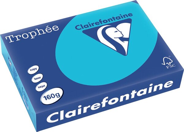 Kopierpapier Trophee, DIN A4, 160g/qm, royalblau, für Inkjet- und Laserdrucker, FSC®-zertifiziert, Packung à 250 Blatt