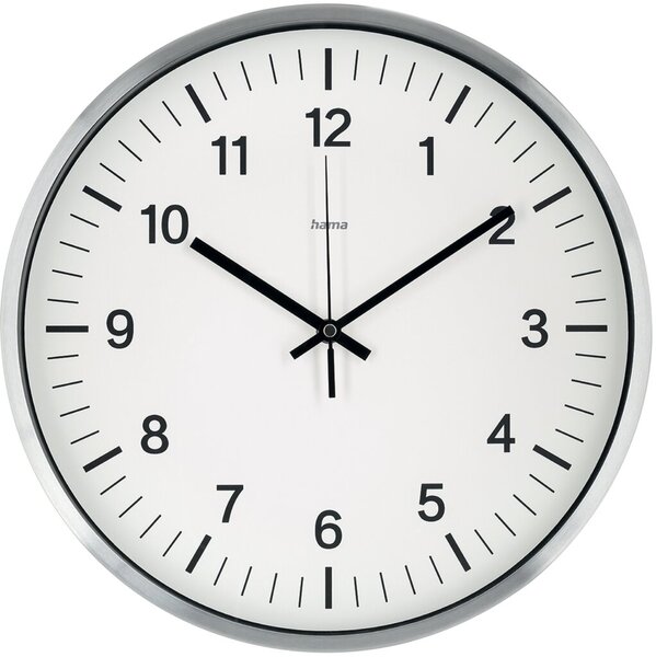Wanduhr Shiny, silber, Ø 35 cm, Funkuhr