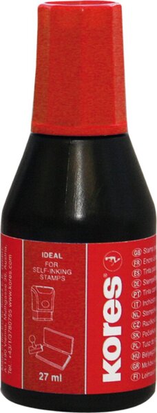 Stempelfarbe ohne Öl, 27 ml, rot, mit Verstreicher