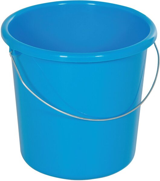 Haushaltseimer, 10 Liter, blau, mit Metallbügel und Maßeinheit, Siebdruck möglich