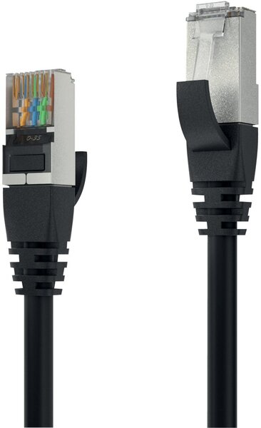 Patchkabel CAT 6A S/FTP, 1,5 m, schwarz