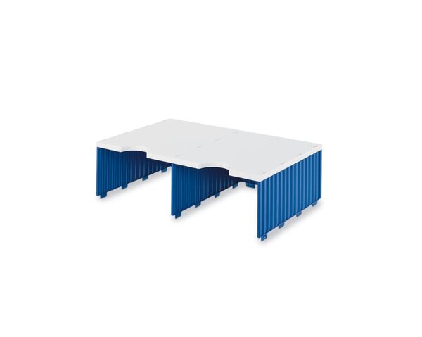 Styrodoc duo Aufbaueinheit, 2 Fächer Jumbo, 1 Etage, grau/blau, (H x B x T) 140 x 485 x 331 mm