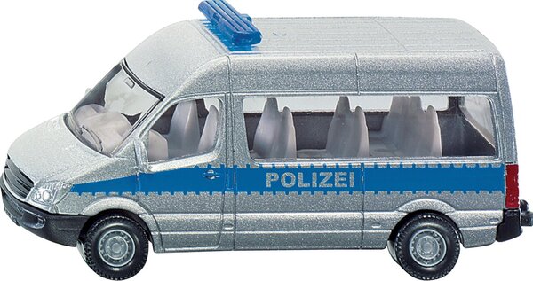 Polizeibus aus Metall und Kunststoff