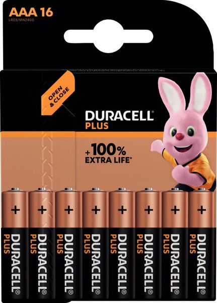 Batterie Alkaline, Micro AAA, Plus Extra Life, LR03, 1.5V, 16 Batterien