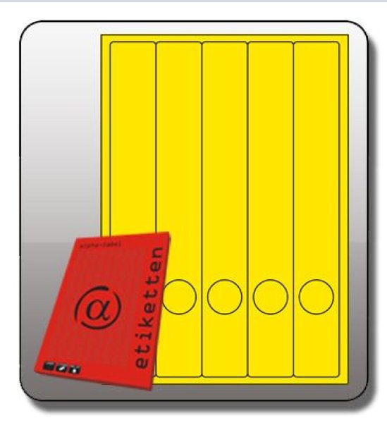 Rückenschild, lang/schmal, 285 x 39 mm, gelb, 100 Blatt