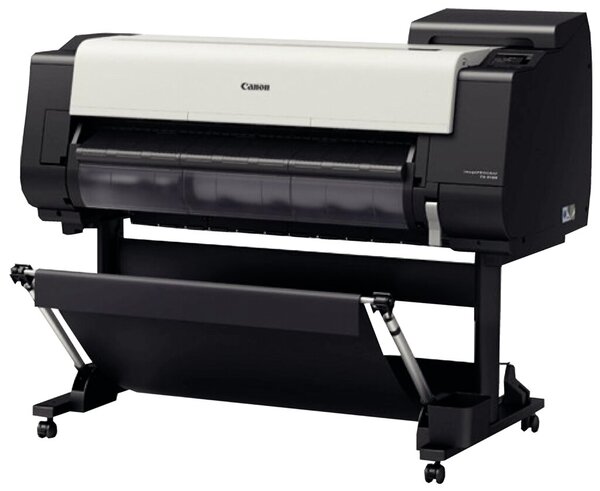Großformatdrucker imagePrograf TX-3100, DIN A0, 91,4 cm, Randlos Druck (nur Rolle), 5 Tinten (je 1x MBK,BK,C,M,Y), Druckgeschwindigkeit: A0 - 1:04 Minute, 2400 x 1200 dpi, 128 GB Speicher, Druckersprache: HP-GL/2, HP RTL, PDF, JPEG, USB, LAN, WLAN.