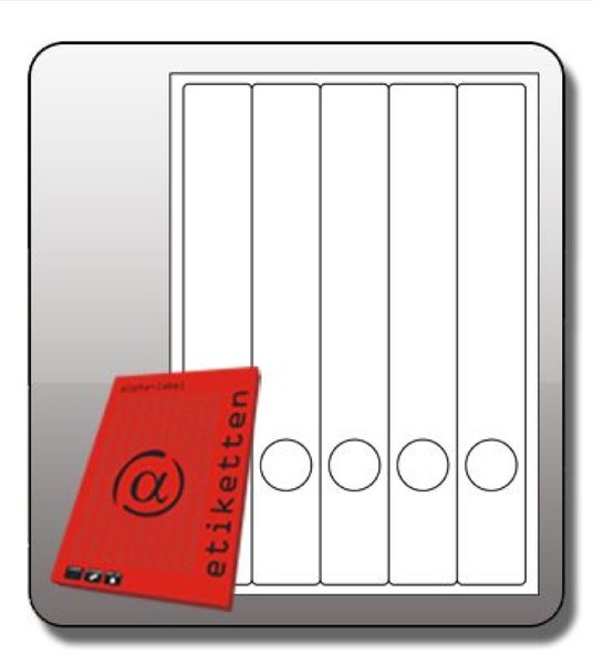 Rückenschild, lang/schmal, 285 x 39 mm, weiß, 100 Blatt