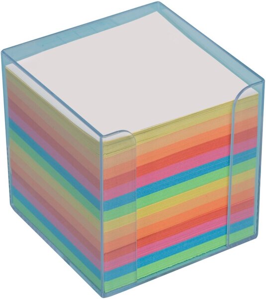 Zettelkasten, transparent, 700 Blatt, intensivfarbiges Papier