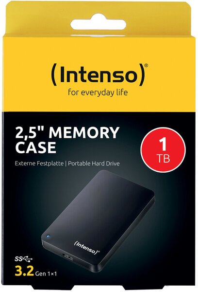 portable Festplatte 2,5", USB 3.0, 1 TB, schwarz, abwärtskompatibel
