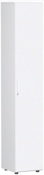 Flügeltürenschrank Flex, 2160 x 400 x 420 mm, 6 Ordnerhöhen, 5 Fachböden, Justierfüße, Tür links, weiß