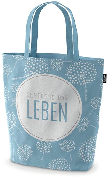 Shopper Baumwolle, breite Tragegriffe, mit Motiv Pusteblume