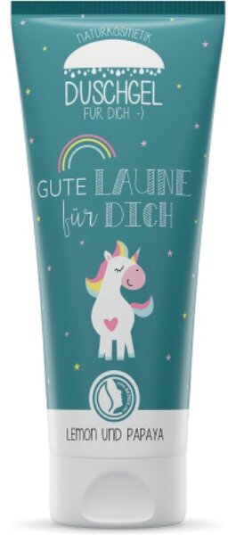 Duschgel 200ml, Lemon-Papaya Duft, Motiv Einhorn