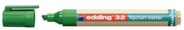 Flipchartmarker EcoLine 32, Keilspitze, Strichstärke 1 - 5 mm, nachfüllbar mit FTK25, grün
