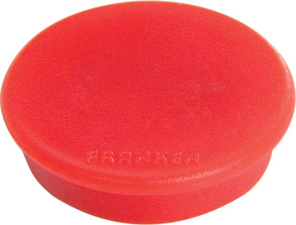Haftmagnet, Ø 24 mm, rot, Haftkraft 300g (bis zu 4 Blatt DIN A4 80g/qm), Packung à 10 Stück