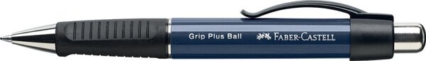 Kugelschreiber GRIP PLUS, Schaft metallic blau/schwarz, Kunststoff, Mine 0,4 mm, blau