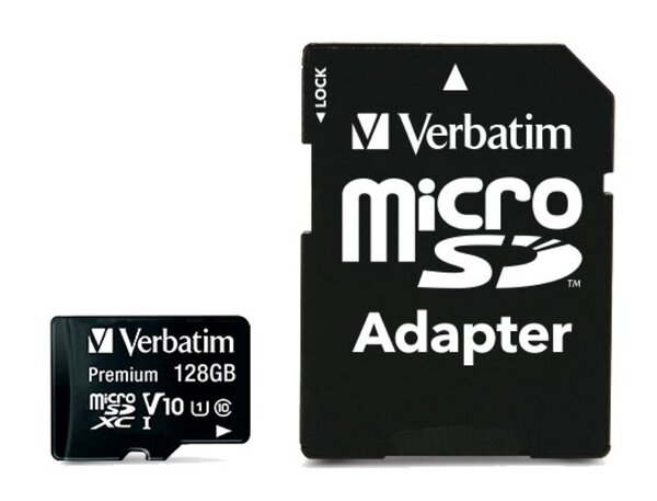 microSDXC Speicherkarte, 128 GB, Premium, Class 10, U1, 10MB/s SD Adapter