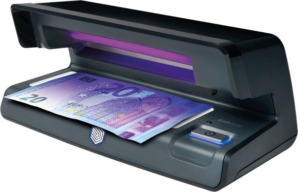 Geldscheinprüfgerät 70, zeigt UV-Merkmale von Geldscheinen, mit Reflektor für extra starkes UV-Licht, Maße: 206 x 102 x 88 mm, schwarz