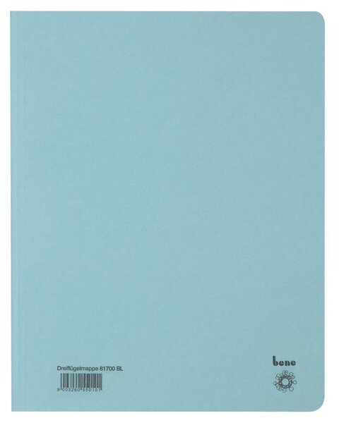 Jurismappe, DIN A4, 3 Klappen, 250g/qm Recyclingkarton, 245 x 320 mm, blau