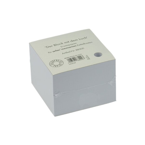 Ersatzblock memorion Zettelbox, 600 Blatt mit Loch, 10 x 10 cm