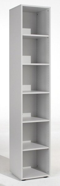Regal Flex, (H x B x T) 2160 x 400 x 420 mm, 6 Ordnerhöhen, Standfüße, lichtgrau