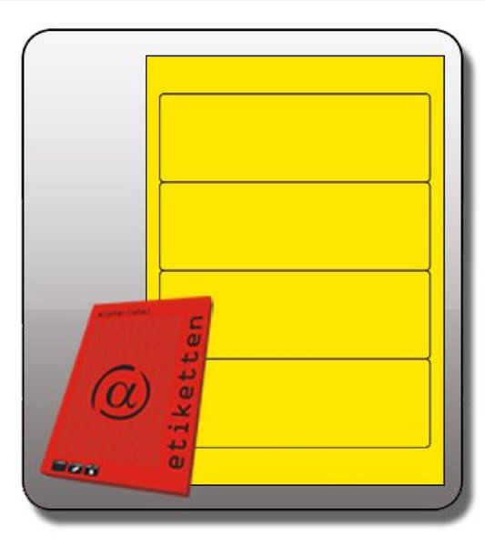 Rückenschild, selbstklebend, kurz/breit, 190 x 61 mm, gelb, 100 Blatt, 400 Etiketten
