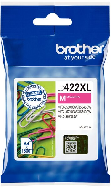 Tintenpatrone LC-422 xLM, für Brother Drucker, ca. 1.500 Seiten, magenta