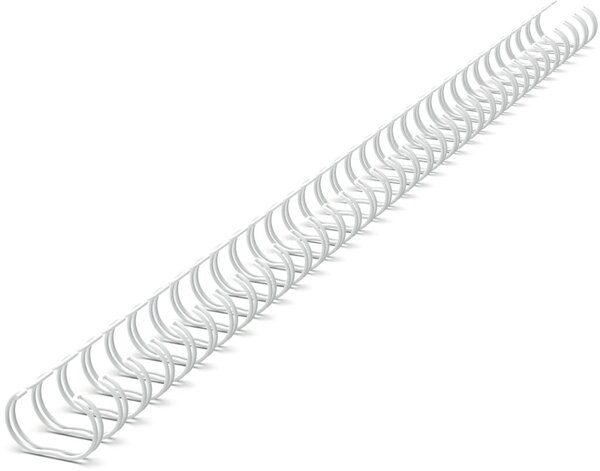 Binderücken Renz Ring Wire 3:1, 9,5 mm, für 75 Blatt, weiß, 100 Stück