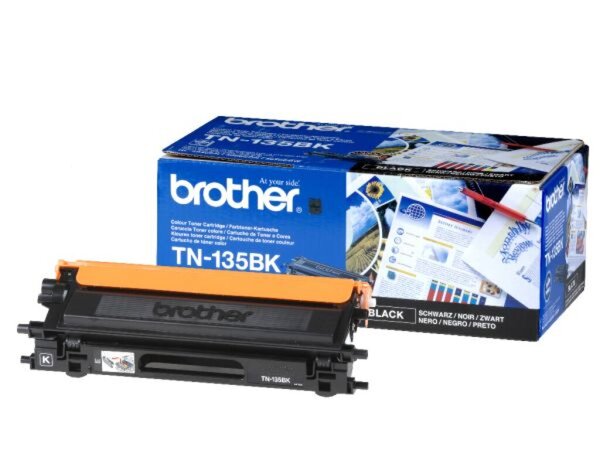 Toner TN-135BK, für Brother Farblaserdrucker, ca. 5.000 Seiten, schwarz