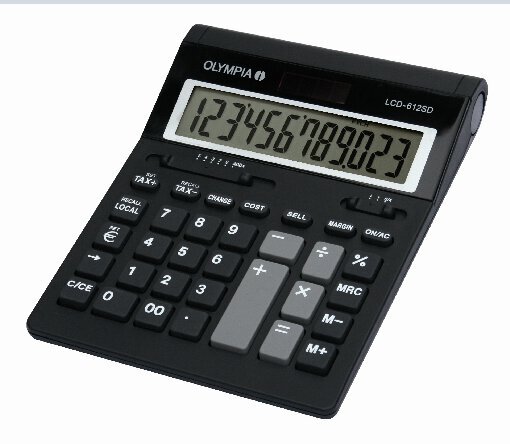Tischrechner LCD-612 SD, 12-stellig, 20 mm Ziffernghöhe, Displaygröße: 125 x 28 mm, schwarz