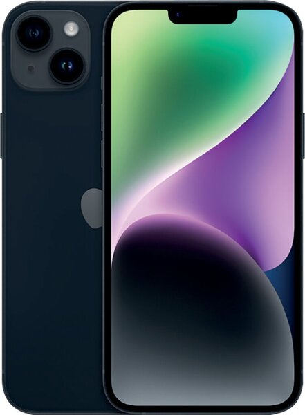iPhone 14 Plus 128 GB, mitternacht, 6,7", 5G, Super Retina XDR Display, Kamera mit Action Modus, Kinomodus 4K Ceramic Shield, Wasserschutz, Sicherheitsfeature, Unfallerkennung