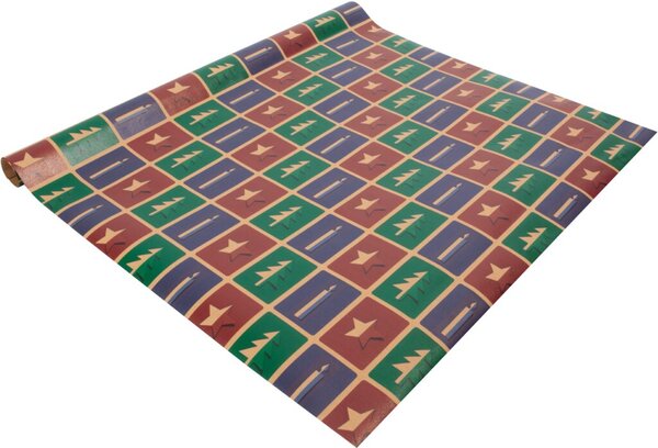 Weihnachts-Geschenkpapier, Cut-Out-Style, Baum/Kerze/Stern, 5 x 0,50 m