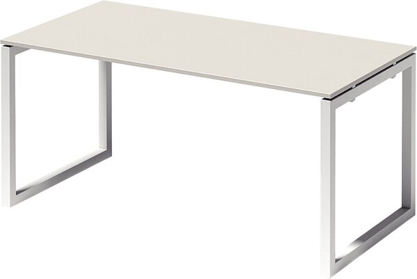 Cito Schreibtisch, (H x B x T) 740 x 1600 x 800 mm, O-Fuß-Gestell, grauweiß/verkehrsweiß