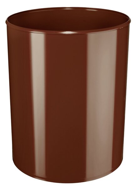 Papierkorb, braun, 20 Liter, Höhe 283 mm, flammhemmend, hochgänzend, braun