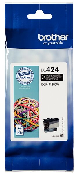 Tintenpatrone LC-424BK, für Brother Drucker, ca. 750 Seiten, schwarz